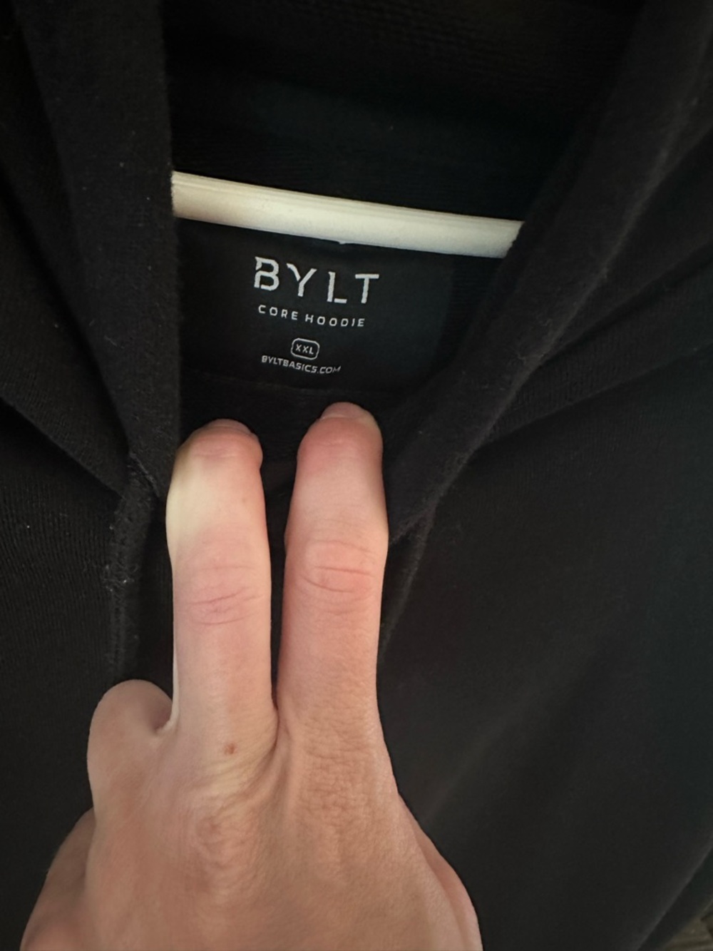 BYLT Basics Black Hooded Pullover Sweatshirt - Picture 2 of 2